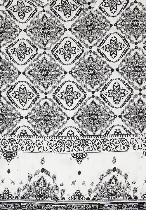 Revenge - Tassle detail printed tunic - black & white