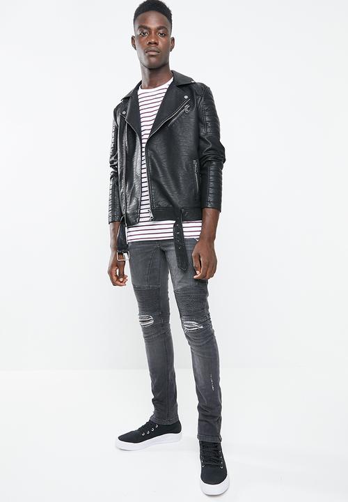 Superbalist - Biker abrasions jeans - grey