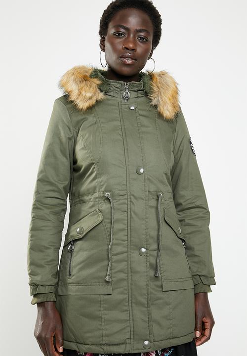 Revenge - Parka with faux fur - khaki