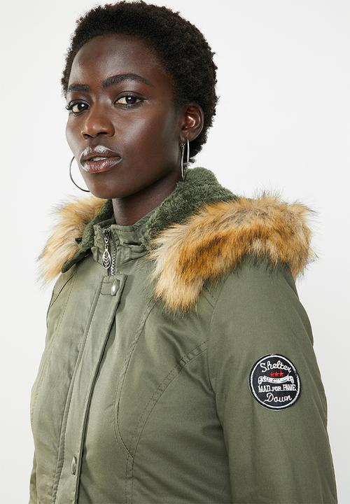 Revenge - Parka with faux fur - khaki