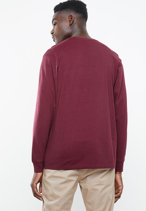 Vans - Vans classic long sleeve tee - burgundy & white