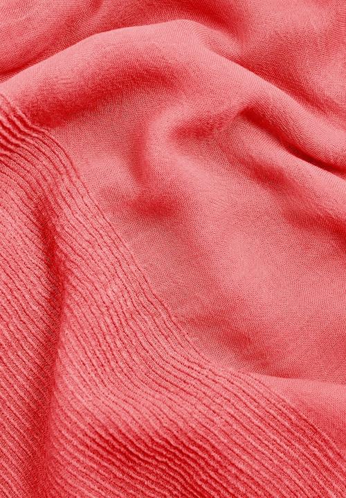 MANGO - Frayed edge scarf - coral