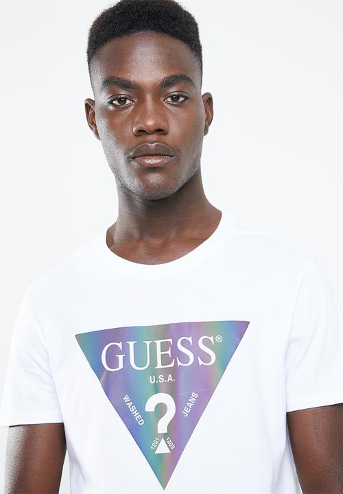 GUESS - Guess hologram short sleeve tee - white