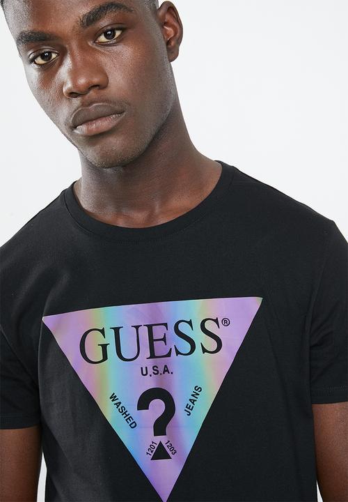 GUESS - Guess hologram short sleeve tee - black