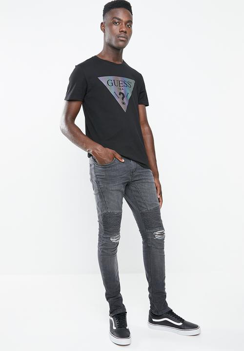 GUESS - Guess hologram short sleeve tee - black