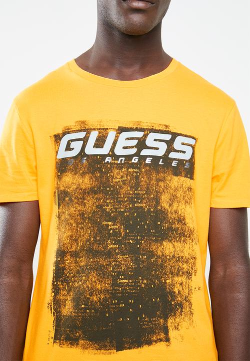 GUESS - Guess black out short sleeve tee - yellow
