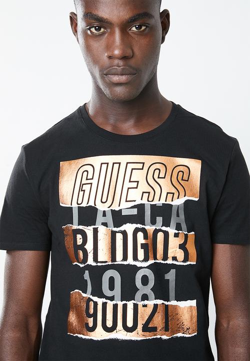 GUESS - Short sleeve guess bldg tee - black