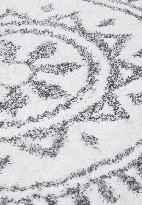 Sixth Floor - Sonja round tufted rug - white & black