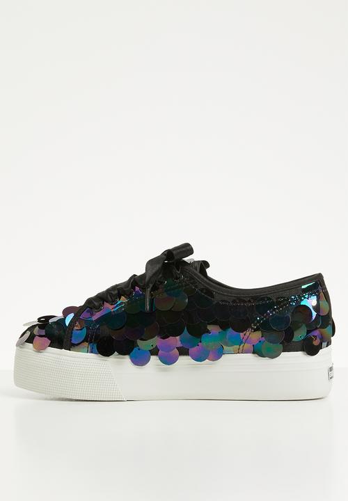 SUPERGA - 2790 Big paillette sequins full flatform - 928 black multi
