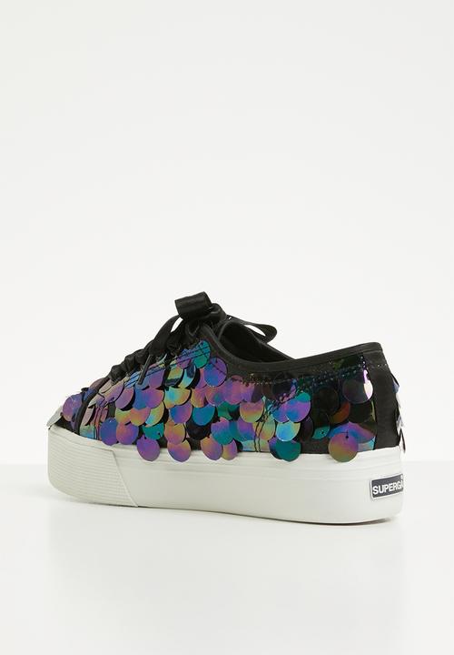 SUPERGA - 2790 Big paillette sequins full flatform - 928 black multi