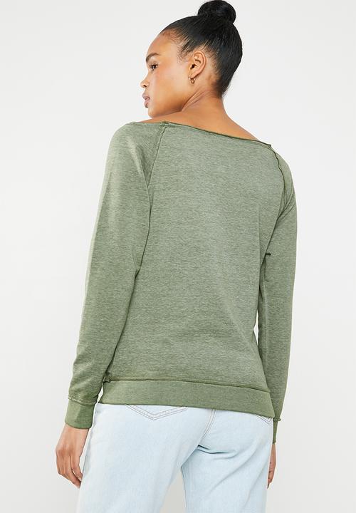 GUESS - Long sleeve burn out active top - green