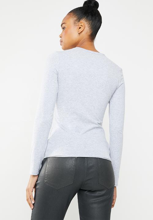 GUESS - Long sleeve bling tri T-shirt - grey