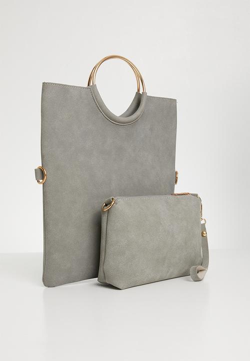 Superbalist - Double ring detail cross body bag - grey