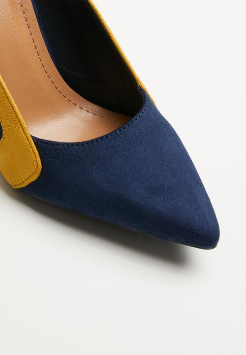 Plum - Stiletto heel - navy & yellow