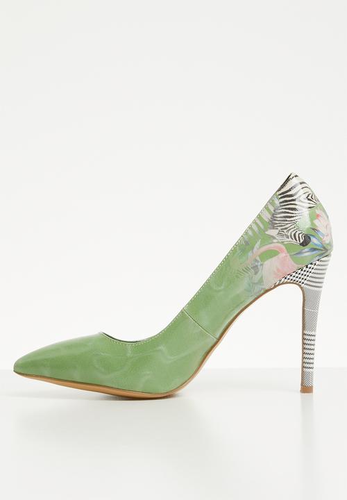 Plum - Zebra print stiletto heel - green