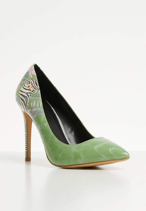 Plum - Zebra print stiletto heel - green