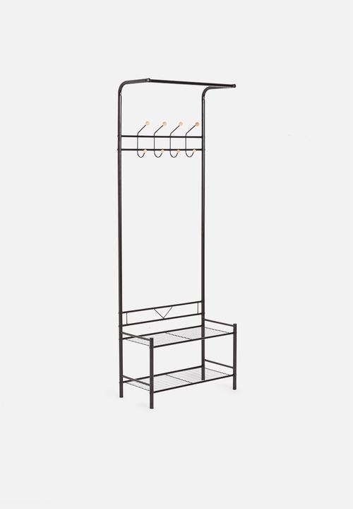 Present Time - Saturnus clothes rack - black with wooden balls