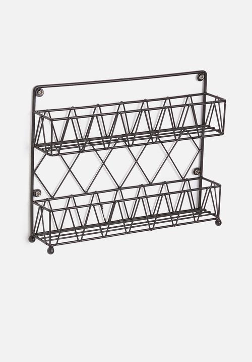 Present Time - Diamond cut kitchen rack - iron matte black