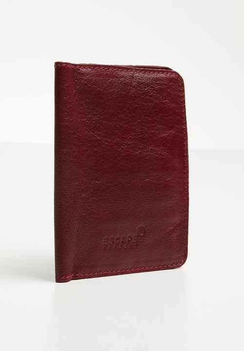Escape Society - Leather passport holder - burgundy