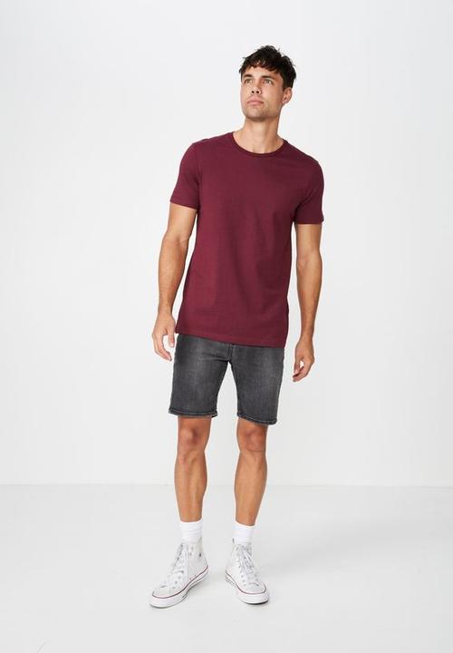 Cotton On - Essential crew tee - burgundy