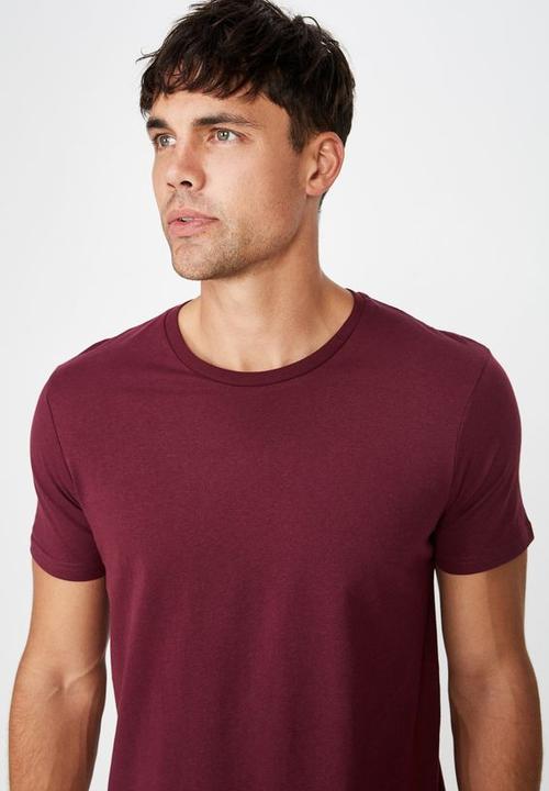 Cotton On - Essential crew tee - burgundy