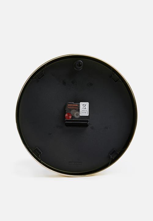 Present Time - Minimal wall clock - black/gold