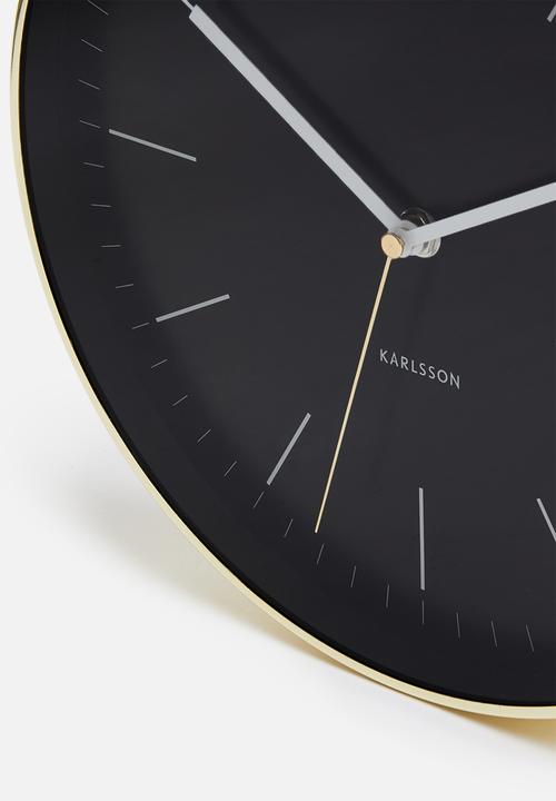 Present Time - Minimal wall clock - black/gold
