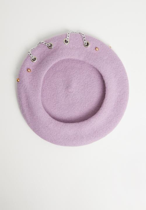 Superbalist - Des chain detail beret - purple