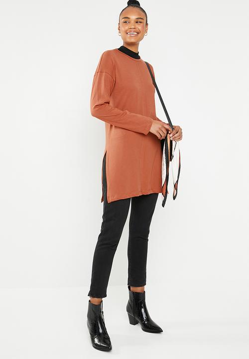 Superbalist - Basic longline tee - rust