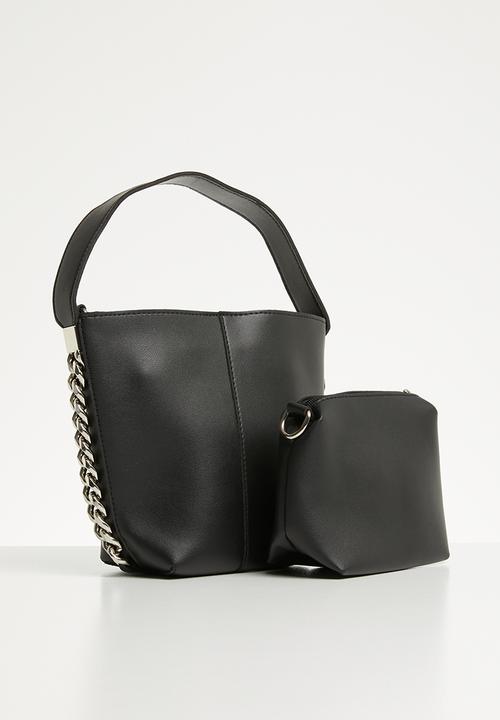 Superbalist - Chain detail tote bag with pouch - black