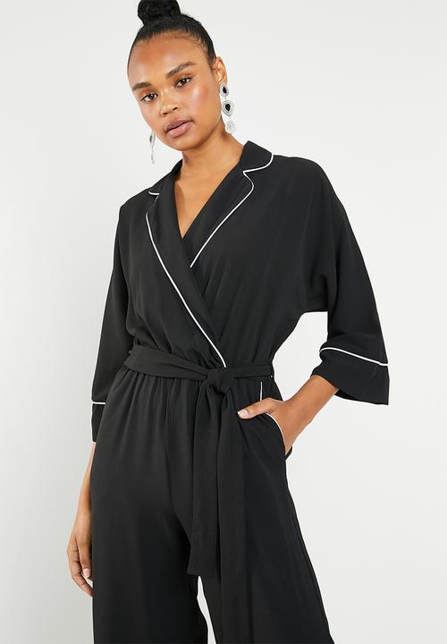 Superbalist - Jumpsuit with contrast - black and white