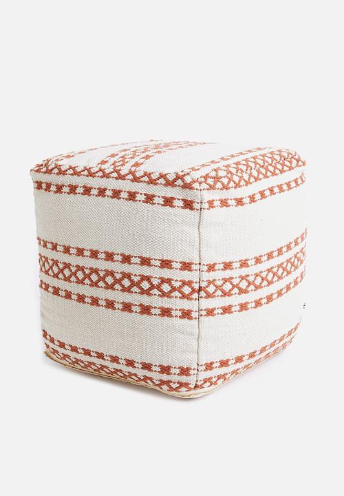 Sixth Floor - Avalon ottoman - rust & cream 