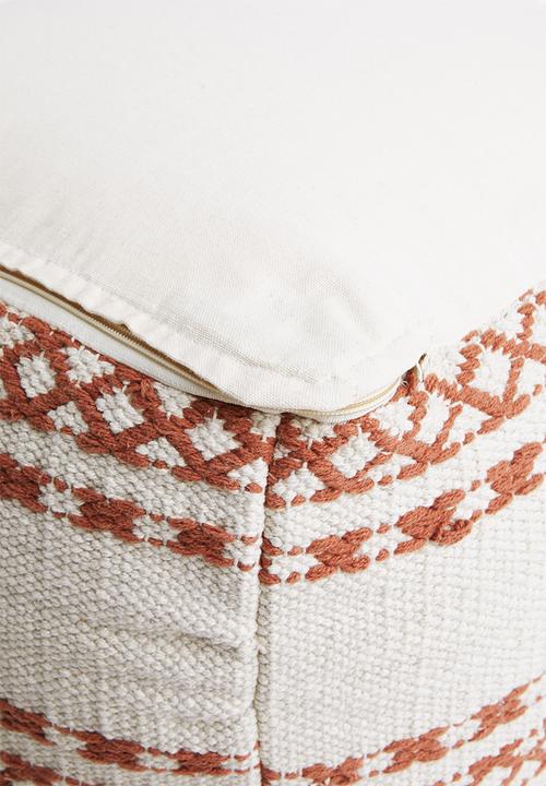 Sixth Floor - Avalon ottoman - rust & cream 