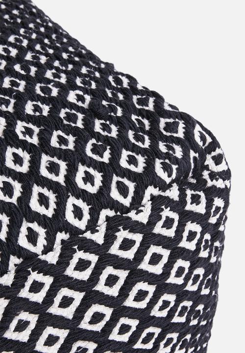 Sixth Floor - Vermont ottoman - black & white 