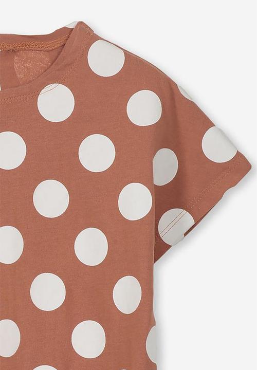 Cotton On - Penelope short sleeve tee - brown & white