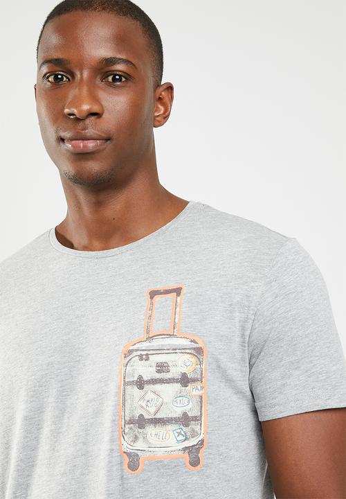 STYLE REPUBLIC - Printed chest pocket tee - grey