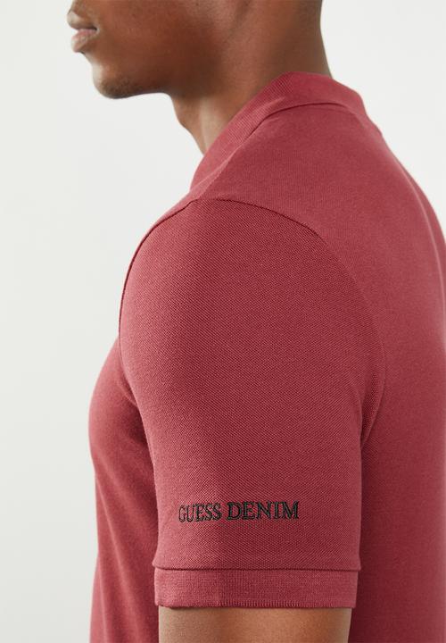 GUESS - Short sleeve core classic golfer - red