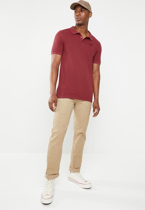 GUESS - Short sleeve core classic golfer - red