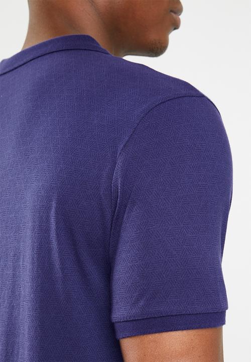 GUESS - Geometric short sleeve polo - blue