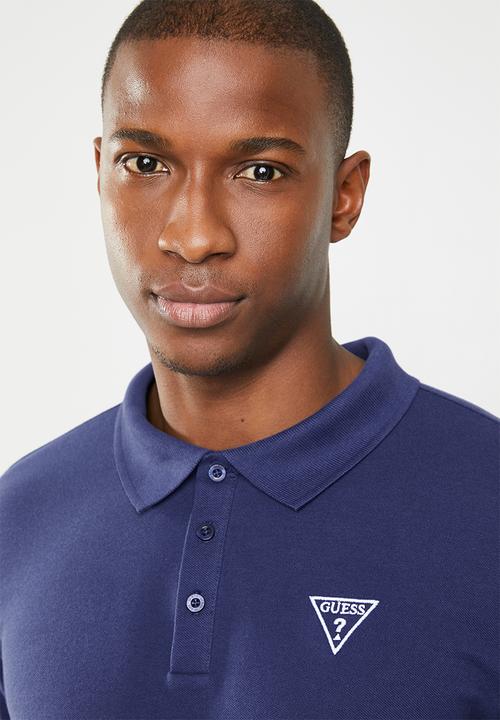 GUESS - Short sleeve core classic golfer - blue