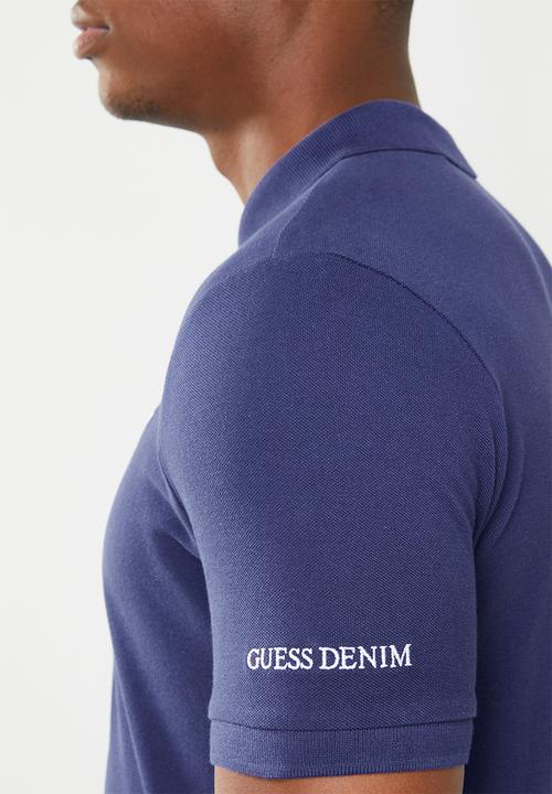 GUESS - Short sleeve core classic golfer - blue