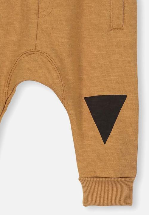 Cotton On - Shelby slouch trackpant - brown & black