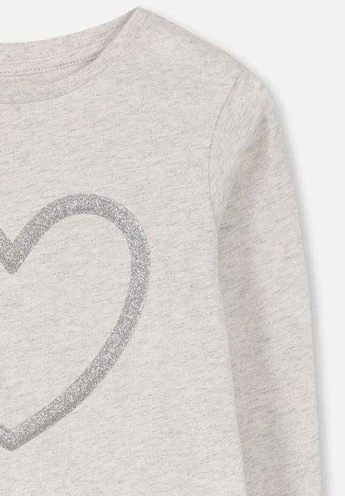 Cotton On - Anna long sleeve tee - grey & silver