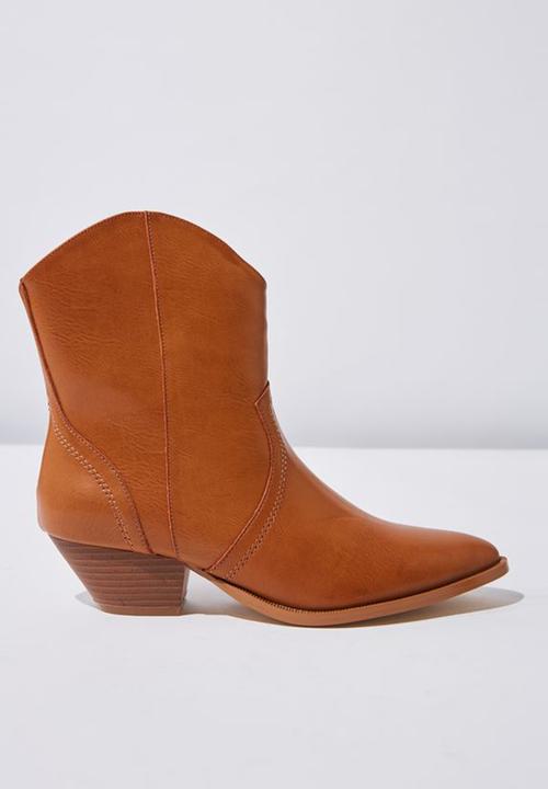 Cotton On - Larissa western boot- tan