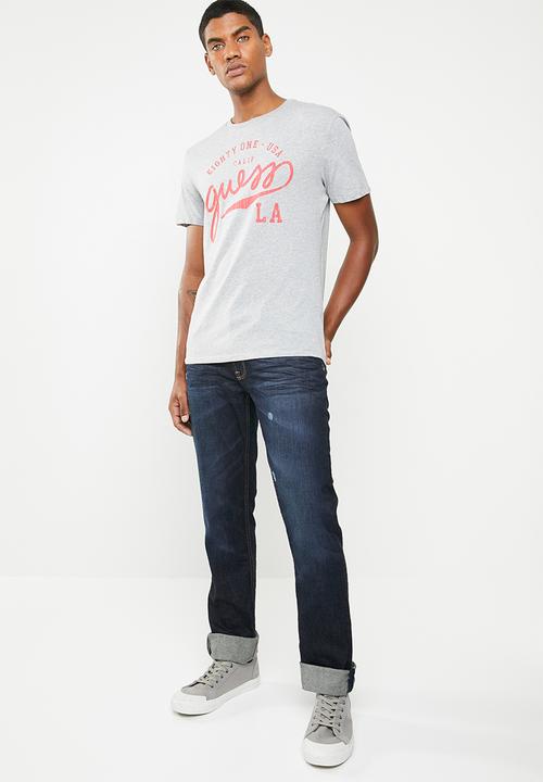 GUESS - Guess baseball short sleeve tee - grey & red