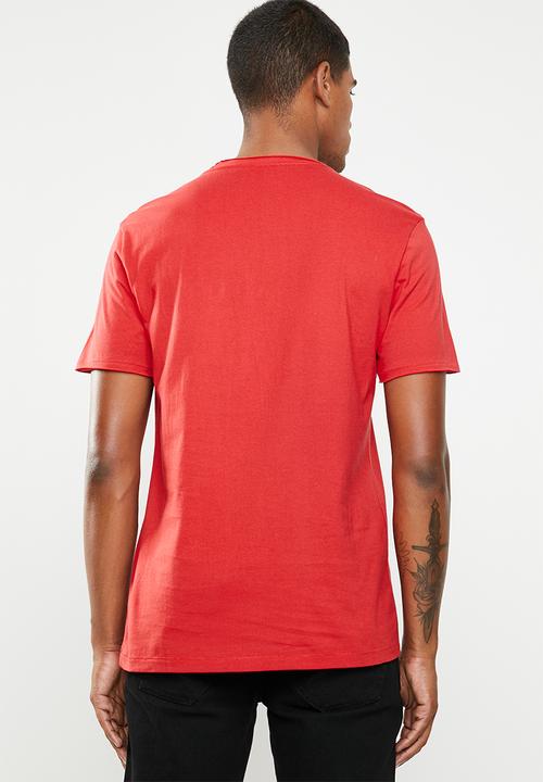 GUESS - Short sleeve pop color logo crew tee - red