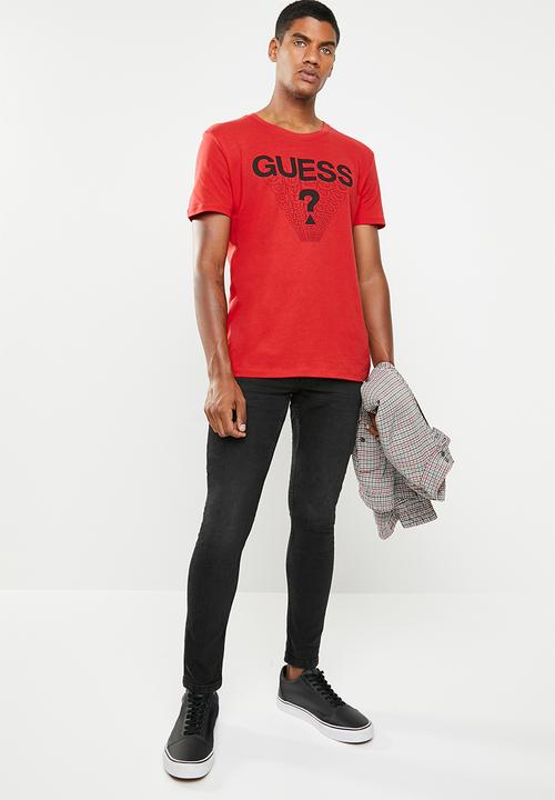 GUESS - Basic crew tee - red