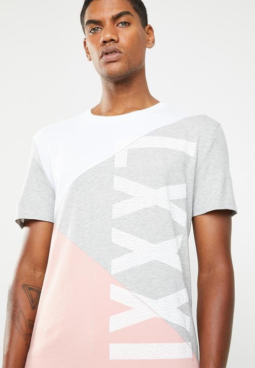 GUESS - Stream color block short sleeve crew tee - white