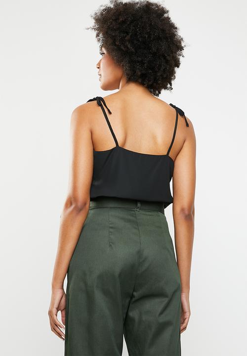 Superbalist - Tie shoulder cami top - black