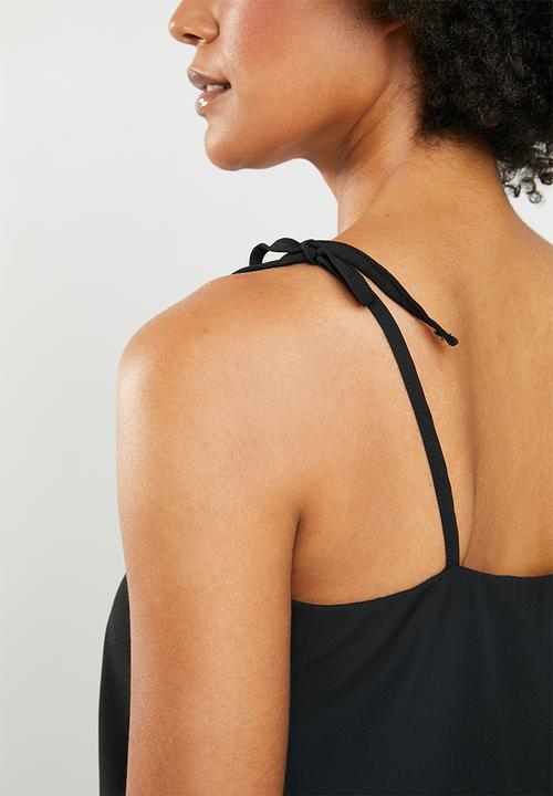 Superbalist - Tie shoulder cami top - black